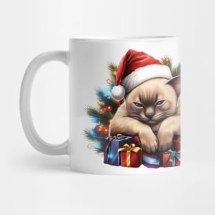 Lazy Tonkinese Cat At Christmas Mug